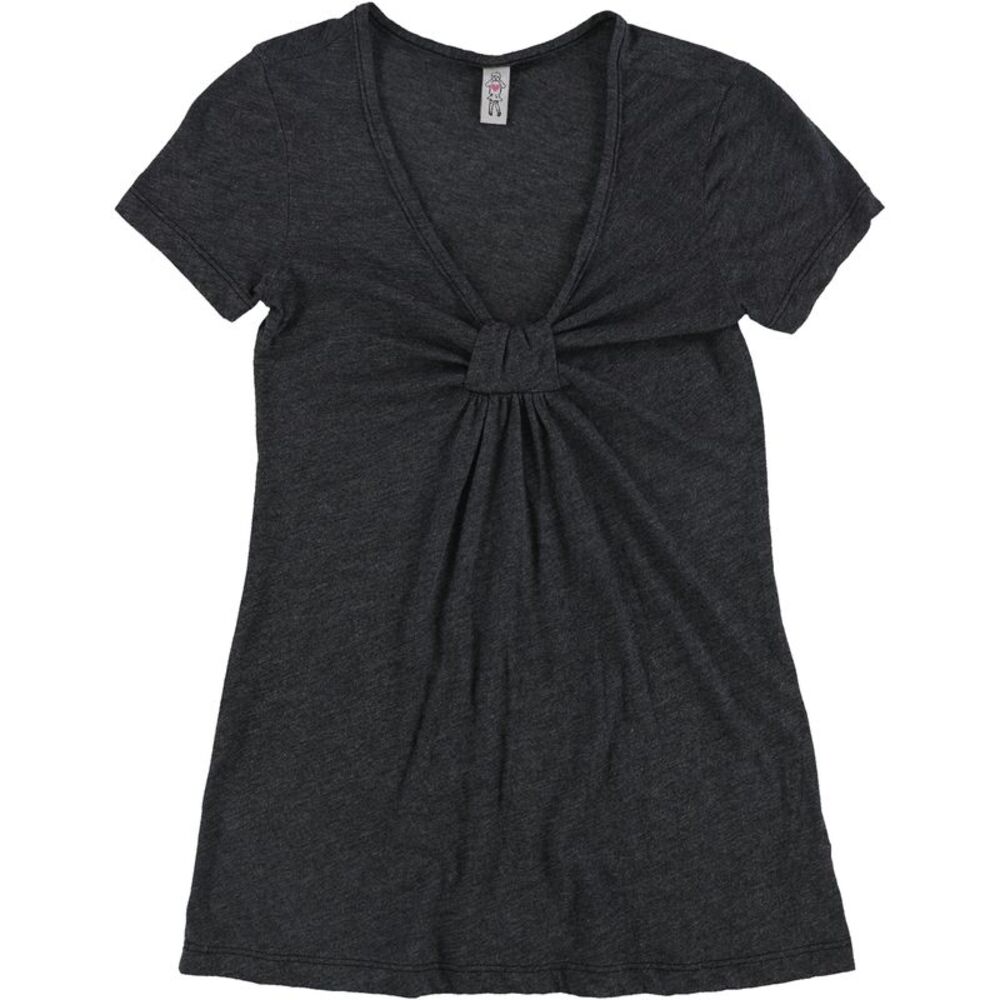 Charlotte Womens Heathered Front Bow Embellished T-Shirt, NWT